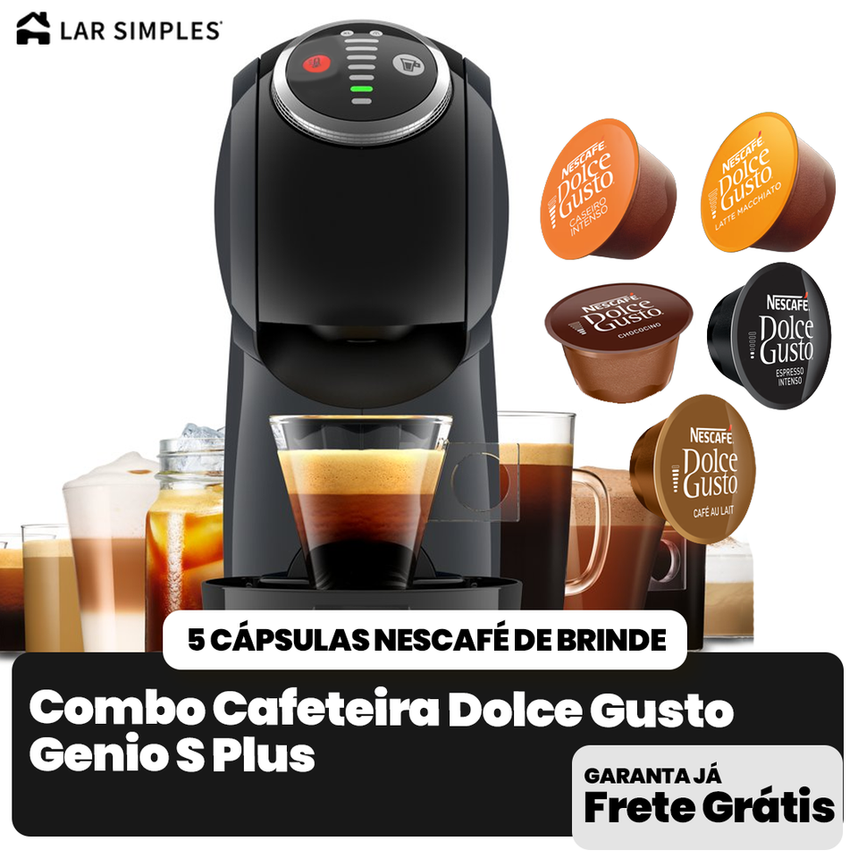 Combo Cafeteira Dolce Gusto Genio S Plus + 5 Cápsulas Nescafé de Brinde